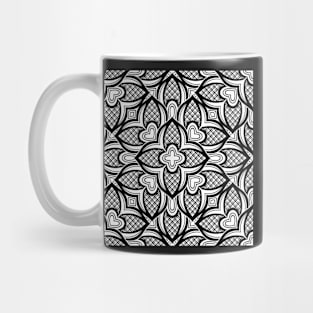 Black and White Seamless Pattern with Mosaic Motif Mug